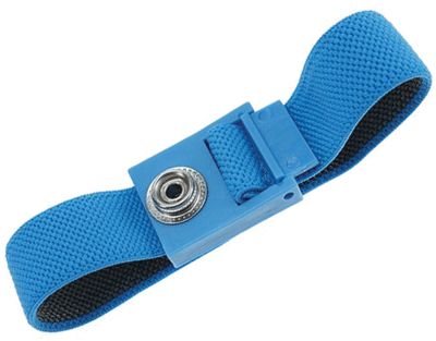 Jordningsarmband 7 mm med tryckknappsfäste ljusblå (1-1-07-A-LB)