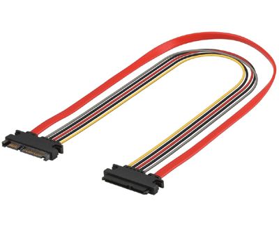 Förlängningskabel serial-ATA (SATA) data + ström 0,3m