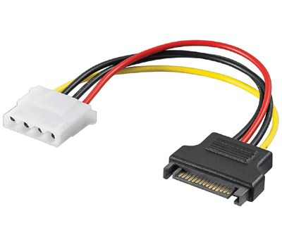 Anslutningskabel serial-ATA (SATA) / PC-strömkontakt 4-polig 0,17 m