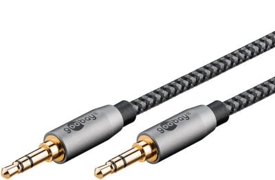 Audiokabel 2x3,5 mm stereoplugg förgylld 0,5 m