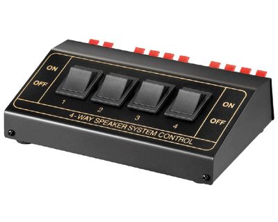 Högtalardelare med snabblås för 4 högtalarpar (1xIN/4xOUT)