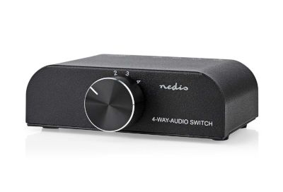 Ljudvalsknapp 3xRCA-stereo/1x3,5 mm stereojack