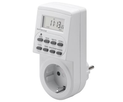 Digital veckodags-/dygnstimer för vägguttag 16A