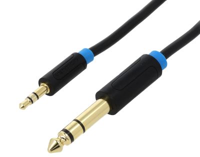 Audiokabel 3,5 mm/6,3 mm stereoplugg förgylld 5,0 m (BABBJ)