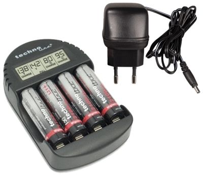 Automatisk NiCd/NiMh-laddare för 1-4 st AAA/AA