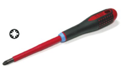 Isolerad stjärnskruvmejsel 1000V Pozidriv PZ-0 60mm/162mm