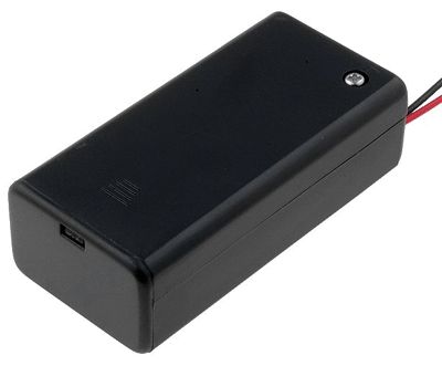 Batterifack med kablar 6F22/6LR61/PP3