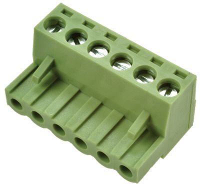 Rak kontakt 6-polig R-5,08