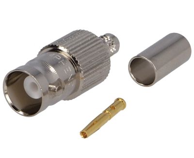 BNC-förlängningskontakt hona pressbar 50ohm RG-58U