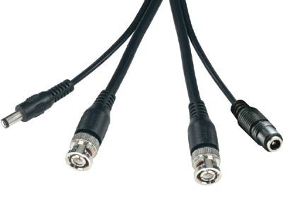 BNC-anslutningskabel med DC-spänningsanslutning 75 ohm 25 m