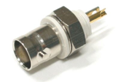BNC-chassikontakt, isolerad, mutterfäste, 50 ohm
