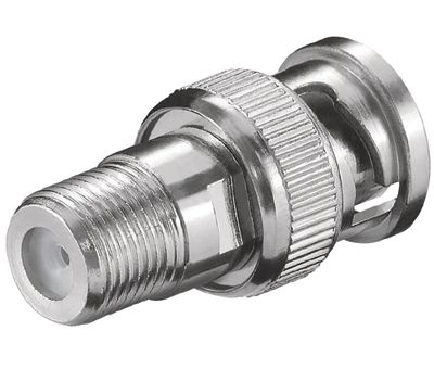 Adapterkontakt BNC-hane/F-hona
