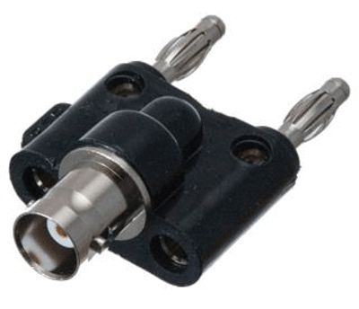 Adapterkontakt 50 ohm BNC-kontakt hona / 2 x 4 mm banankontakt
