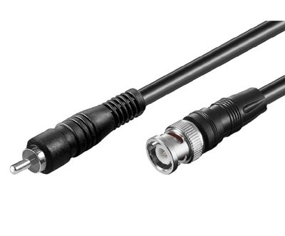 BNC/RCA-anslutningskabel 75 ohm svart 3m