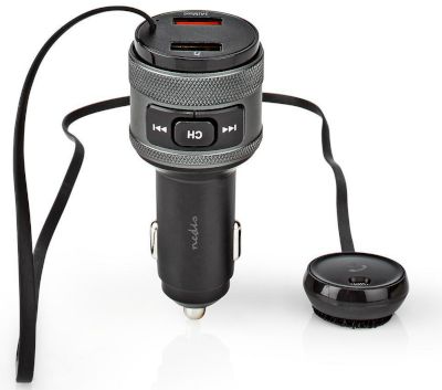 Bluetooth FM-sändare för bil med trådbunden mikrofon (Bluetooth 5.0)