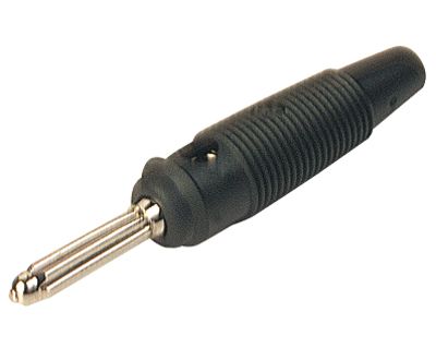 Bananplugg 4mm lödbar 30A 60Vdc svart (930727-100)