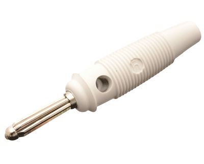 Bananplugg 4mm skruvanslutning 16A 60Vdc vit (930726-107)
