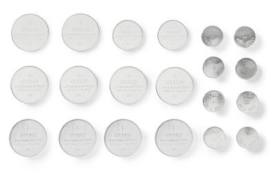 Litium- och alkaliska knappcellsbatterier, 20 st/förpackning
