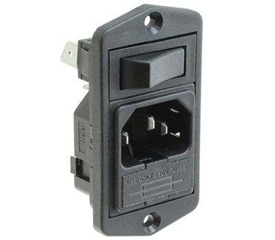 Anslutningspanel med säkringshållare / 1-polig strömbrytare