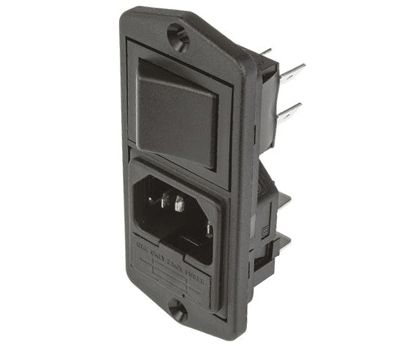 Anslutningspanel med säkringshållare / 2-polig strömbrytare