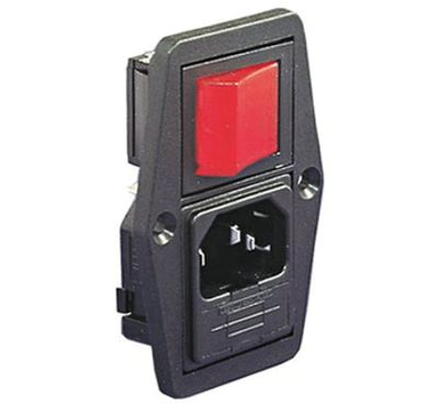 Anslutningspanel med säkringshållare / 2-polig strömbrytare med kontrollampa