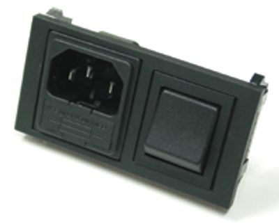 Anslutningspanel med säkringshållare, 2-polig strömbrytare