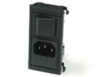 Anslutningspanel med säkringshållare, 2-polig strömbrytare