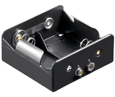 Batterihållare med tryckknappskontakt 2xD/R20