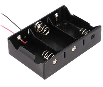 Batterihållare med kablar 3xD/R20