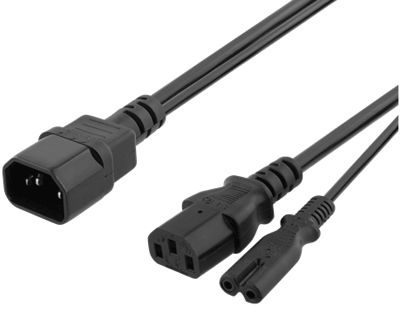 Grenuttag C14/C13+C7 svart 0,2m *