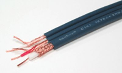 Audio-/videokabel 75 ohm + 2x0,22 mm² blå *