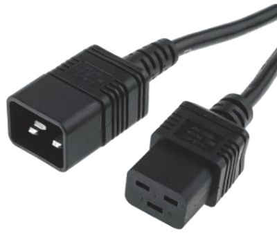 Förlängningskabel för kopplingsbox C19/C20 svart 0,5m