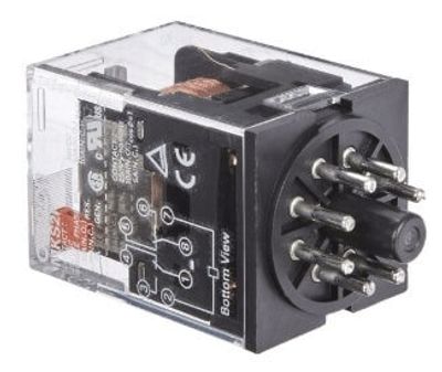 Stickkontakt med 2 växlingskontakter 115Vac 10A/250Vac (MKS2P AC110)