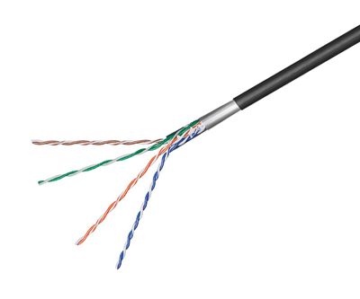 LAN-kabel Cat5e (patch) F/UTP svart PE 100m/rulle