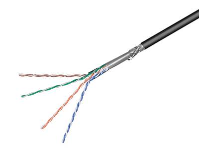 LAN-installationskabel Cat5e SF/UTP svart PE 100m/rulle