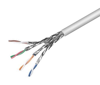 LAN-kabel Cat6a (patch) S/FTP grå 100m/rulle