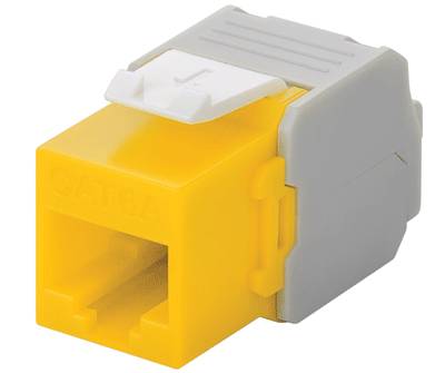 Modulär ramkontakt för panel 8/8-polig (RJ45/Cat6a) UTP gul