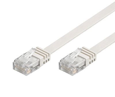 Cat6-anslutningskabel flat oskärmad U/UTP vit 0,5m