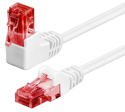 Cat6-anslutningskabel vinkel/rak oskärmad U/UTP vit 0,25m