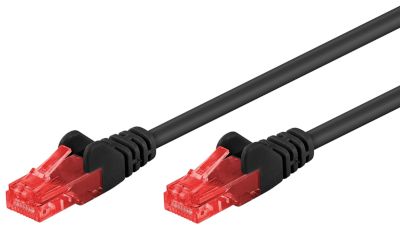 Cat6-anslutningskabel oskärmad (UTP) 25m svart Cat6-anslutningskabel oskärmad (UTP) 25m svart