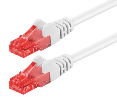 Cat6-anslutningskabel oskärmad (UTP) 1,5m vit