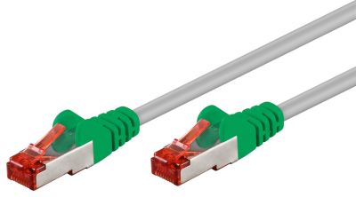 Cat6-anslutningskabel STP korskopplad 2m grå