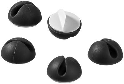 Kabelhållare med självhäftande tejp plast svart 5 st/förp