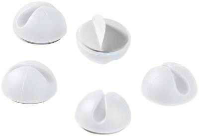 Kabelhållare med självhäftande tejp plast vit 5 st/förp