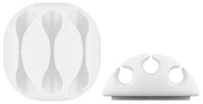 Kabelhållare med självhäftande tejp plast vit 4 st/förp