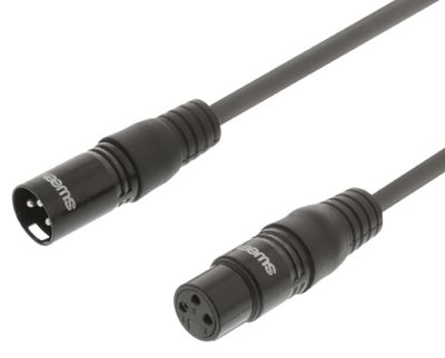 XLR-mikrofonkabel hane/hona svart 1,5m