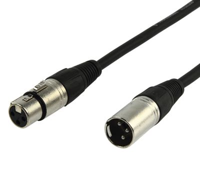 XLR-mikrofonkabel hane/hona svart 10m