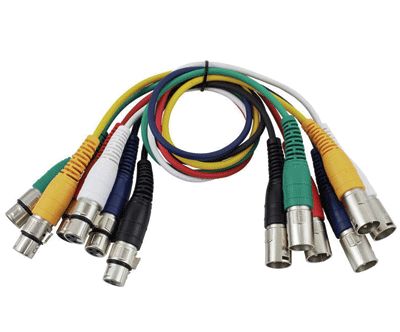 XLR-mikrofonkabelset hane/hona 6 st 0,9 m *