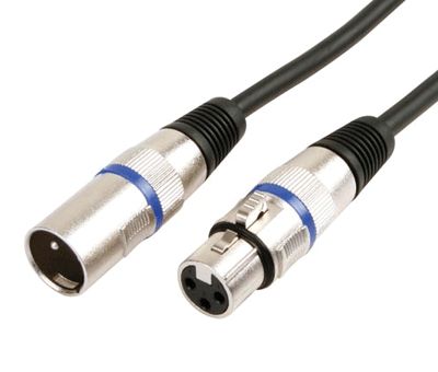 XLR-mikrofonkabel hane/hona svart 1m