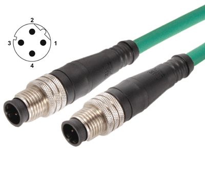 Sensor kabel ProfiNet M12/D 4-pol hane/hane 3m (1201088306)